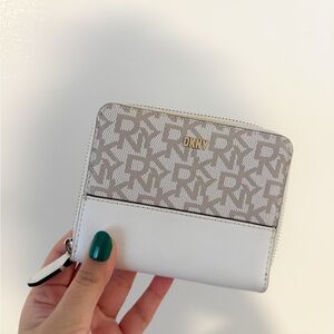 DKNY Monogrammed Gray and White Wallet